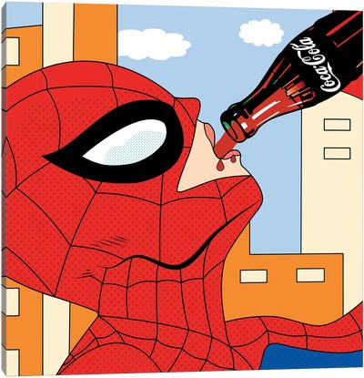 Spidey Soda Canvas Art Print - The Avengers