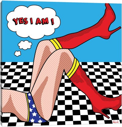 Wonder Woman Checked Canvas Art Print - Legs