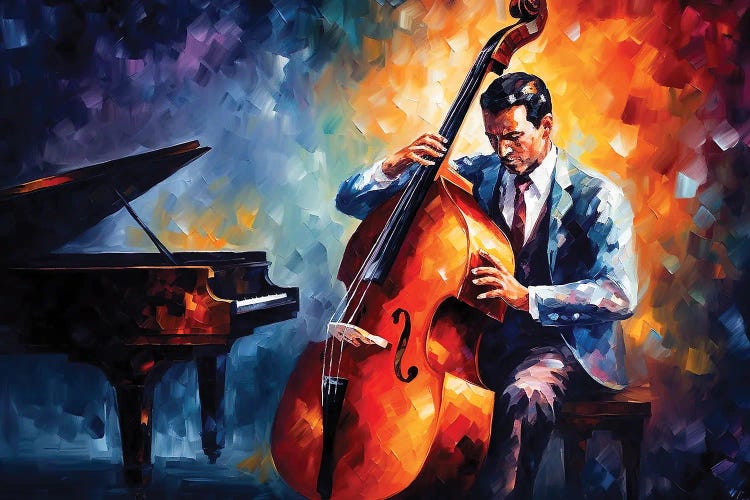 upright bass painting