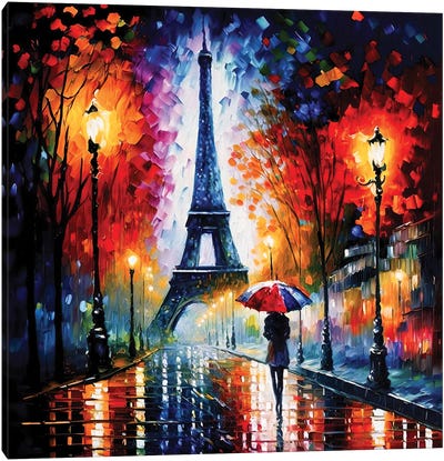 Eiffel Tower In Paris II Canvas Art Print - Mark Ashkenazi