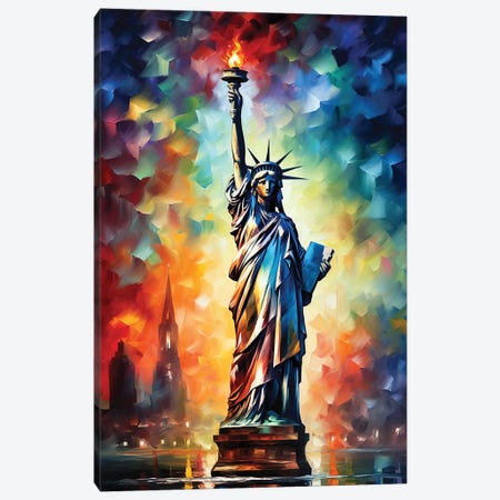Statue Of Liberty Painting Canvas Print #MKH199} by Mark Ashkenazi Art Print