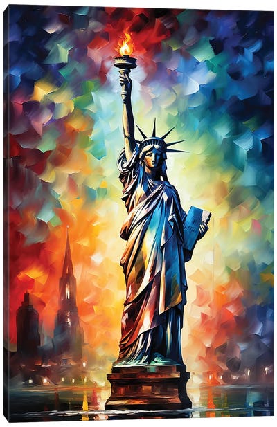Statue Of Liberty Painting Canvas Art Print - Mark Ashkenazi