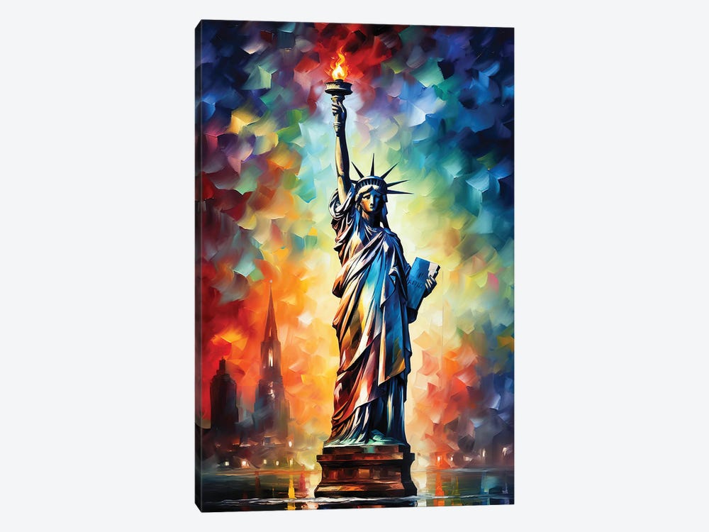 Statue Of Liberty Painting by Mark Ashkenazi 1-piece Canvas Artwork