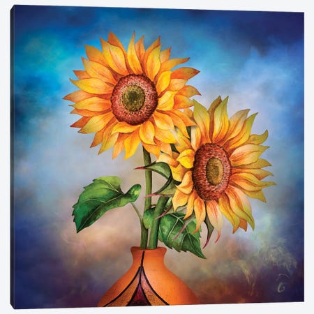 Sunflowers Painting Canvas Print #MKH208} by Mark Ashkenazi Canvas Art Print