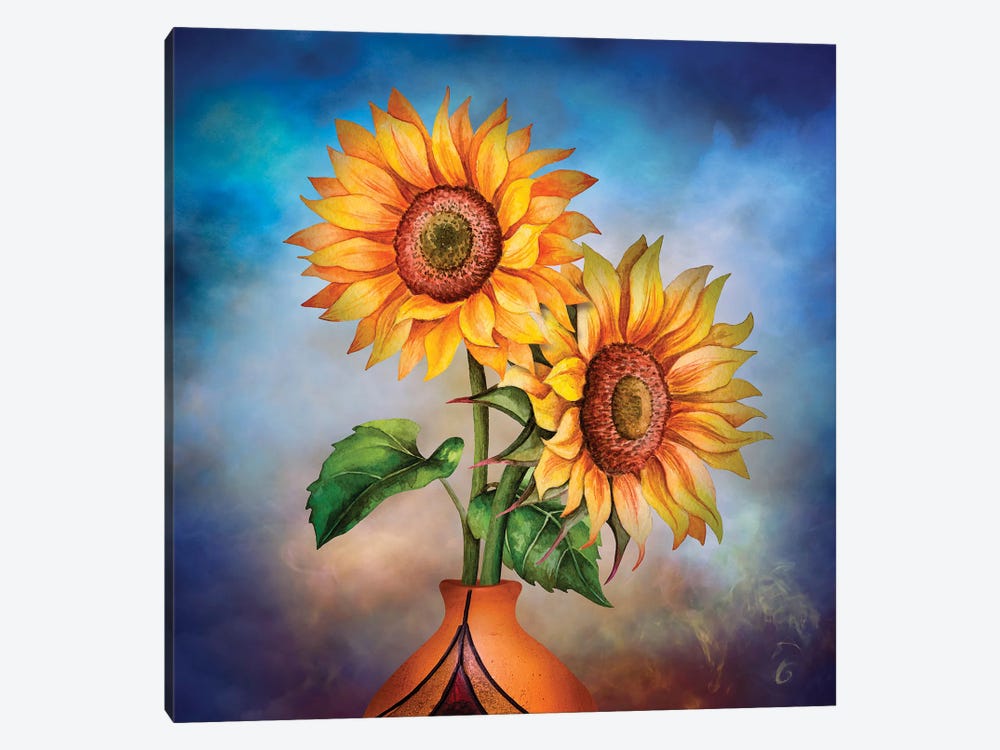 Sunflowers Painting by Mark Ashkenazi 1-piece Canvas Artwork