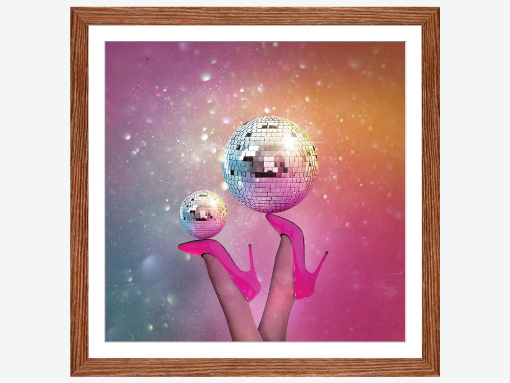 Premium Photo  Disco balls for decorationof a party on pink background