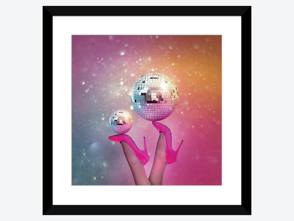 Disco Ball in Pink Art Print by Peach and Clementine Design