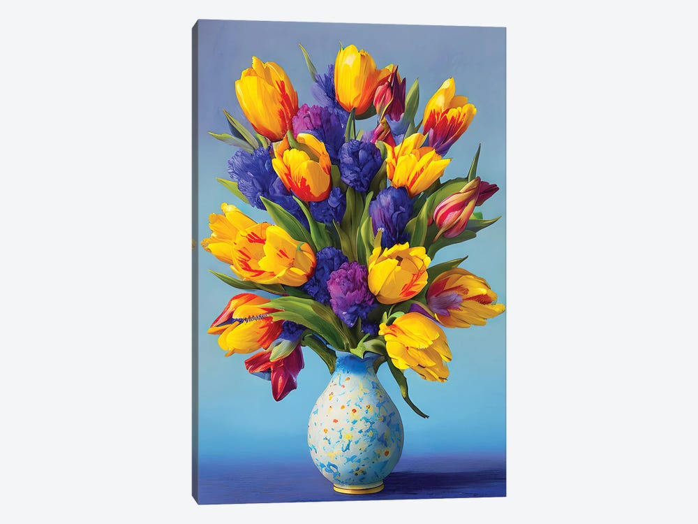 Tulips Bucket by Mark Ashkenazi 1-piece Canvas Art