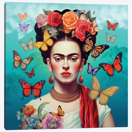 Frida Kahlo IV Canvas Print #MKH227} by Mark Ashkenazi Canvas Art