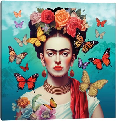 Frida Kahlo IV Canvas Art Print - Mark Ashkenazi