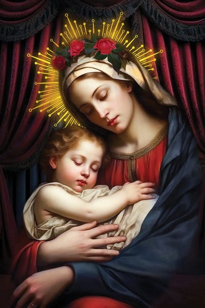 The Madonna And Child IV by Mark Ashkenazi framed canvas print