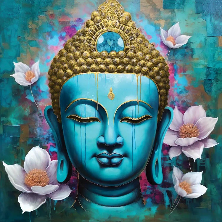 Buddha Face Lotus I by Mark Ashkenazi wall art