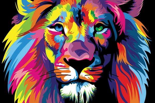Fine Art Print: Lion Fool Colors by Mark Ashkenazi