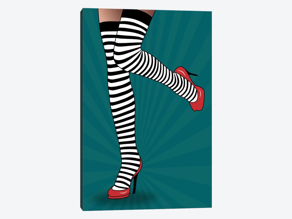 Feet With Striped Tights by Mark Ashkenazi 1-piece Canvas Print