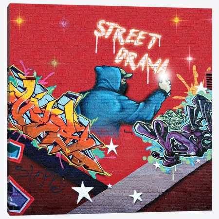 Graffiti Street Drama Canvas Print #MKH36} by Mark Ashkenazi Art Print