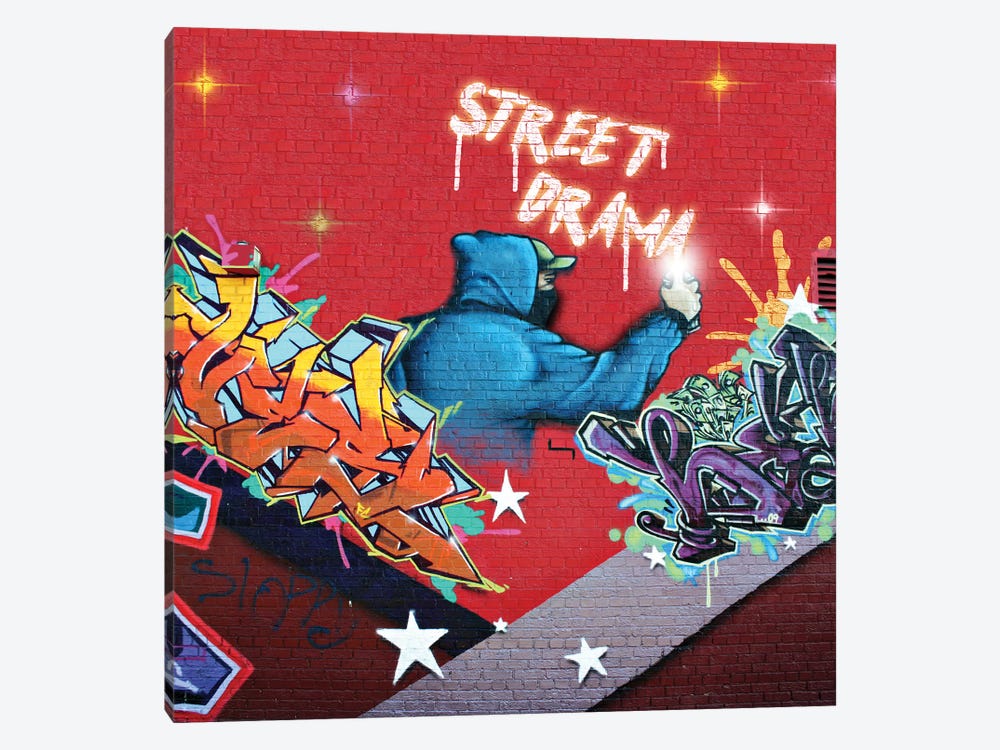 Graffiti Street Drama by Mark Ashkenazi 1-piece Canvas Wall Art