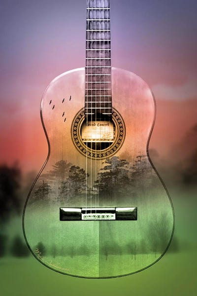 Guitar Forest by Mark Ashkenazi framed canvas print