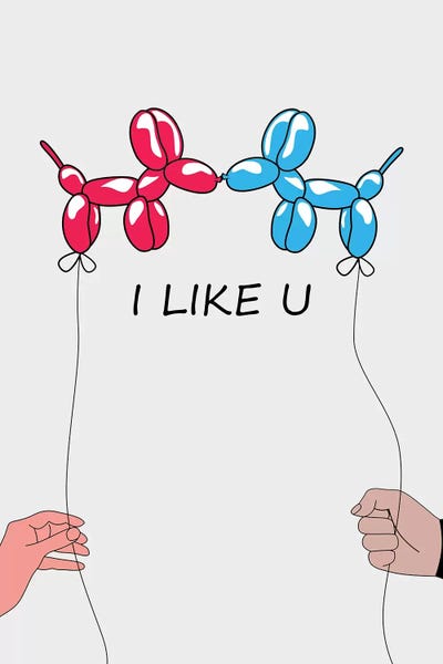 I Like U II by Mark Ashkenazi framed canvas print