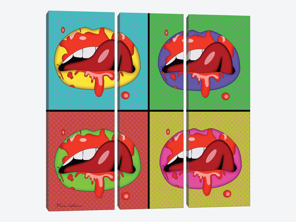 Lips II by Mark Ashkenazi 3-piece Canvas Art