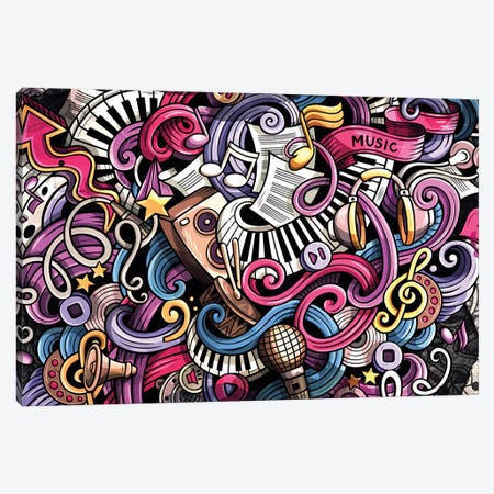 Music Graffiti Canvas Print #MKH74} by Mark Ashkenazi Canvas Art Print