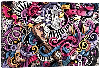 Music Graffiti Canvas Art Print - Mark Ashkenazi