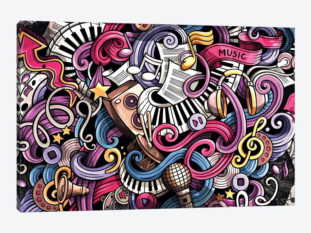 Music Graffiti by Mark Ashkenazi 1-piece Canvas Artwork
