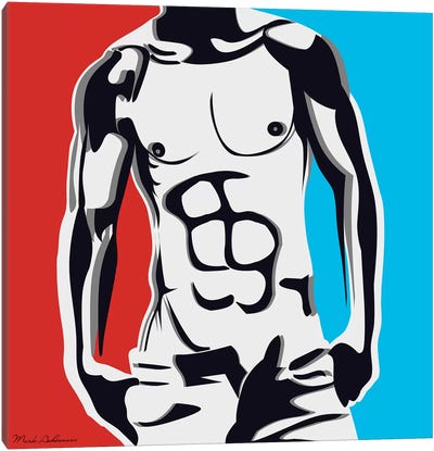 Pop Art Body Canvas Art Print - Male Nude Art