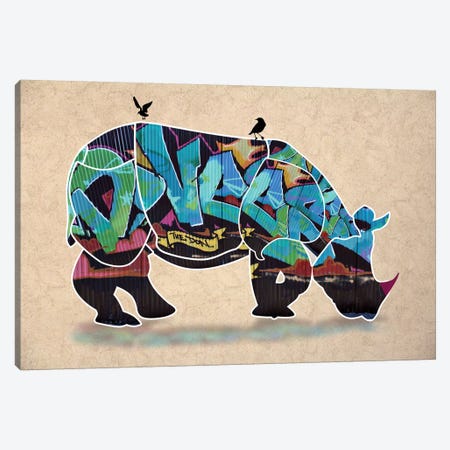 Rhino II Canvas Print #MKH93} by Mark Ashkenazi Canvas Artwork