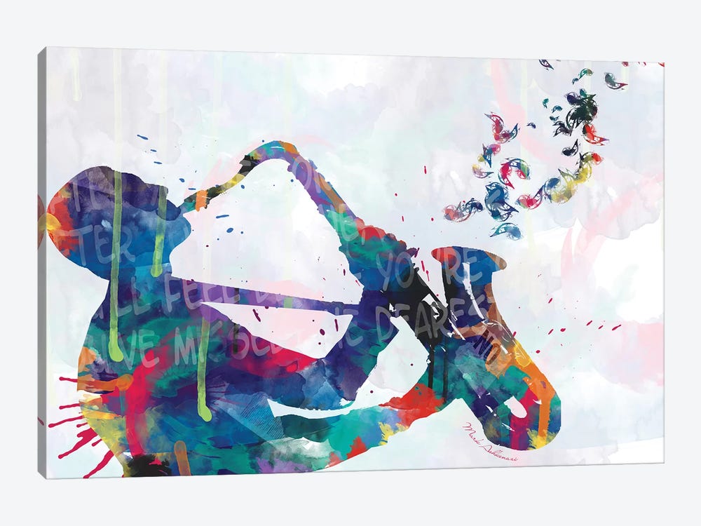 Sax-Player Saxophone by Mark Ashkenazi 1-piece Canvas Art Print