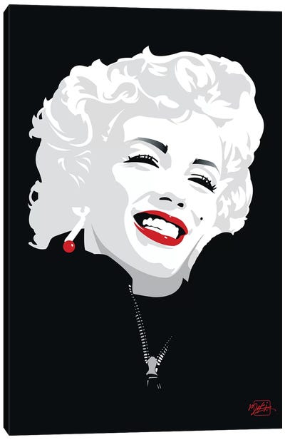 Miki Marilyn Canvas Art Print - Black, White & Red Art
