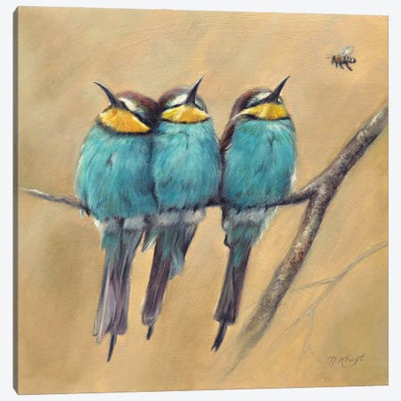 The Challenger - Bee-Eaters Birds Canvas Print #MKJ10} by Marjolein Kruijt Canvas Art