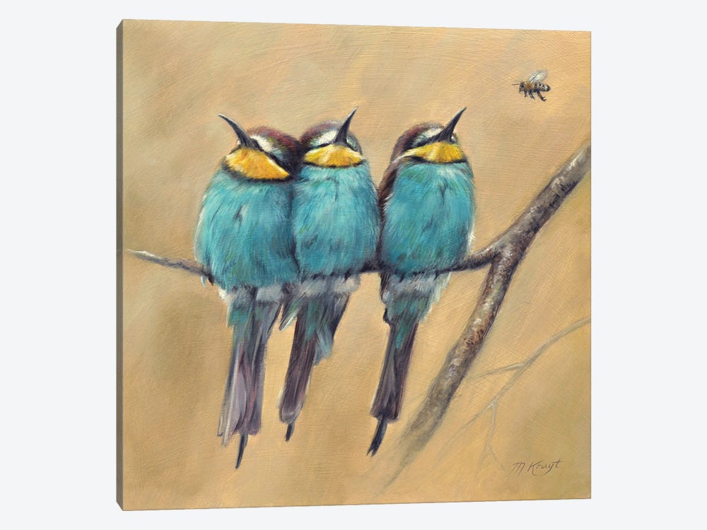 The Challenger - Bee-Eaters Birds by Marjolein Kruijt 1-piece Canvas Print