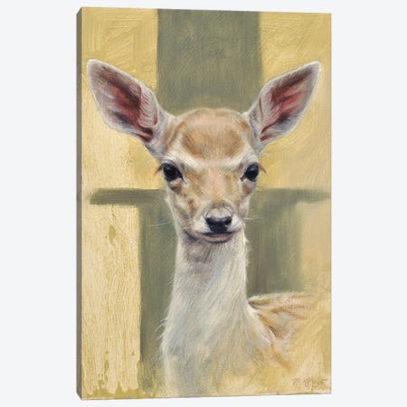 Young Fallow Deer Canvas Print #MKJ18} by Marjolein Kruijt Canvas Artwork
