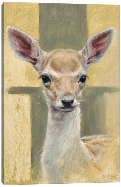 Young Fallow Deer Canvas Art Print - Marjolein Kruijt