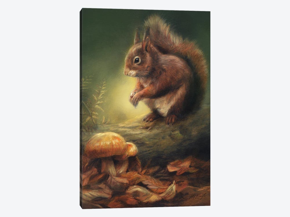 Squirrel In Autumn by Marjolein Kruijt 1-piece Canvas Art Print