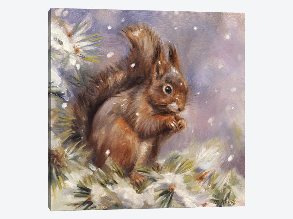 Snowflakes - Squirrel by Marjolein Kruijt 1-piece Canvas Art