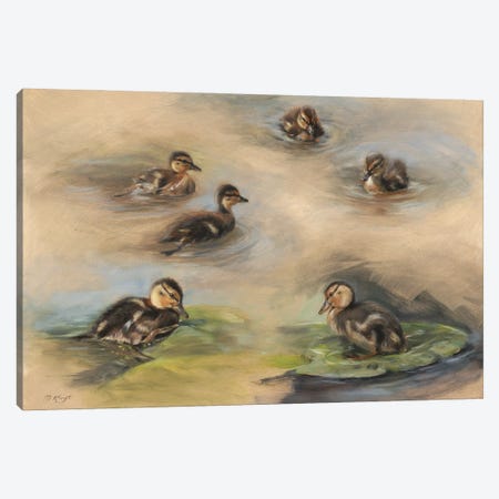 Ducklings Canvas Print #MKJ28} by Marjolein Kruijt Art Print