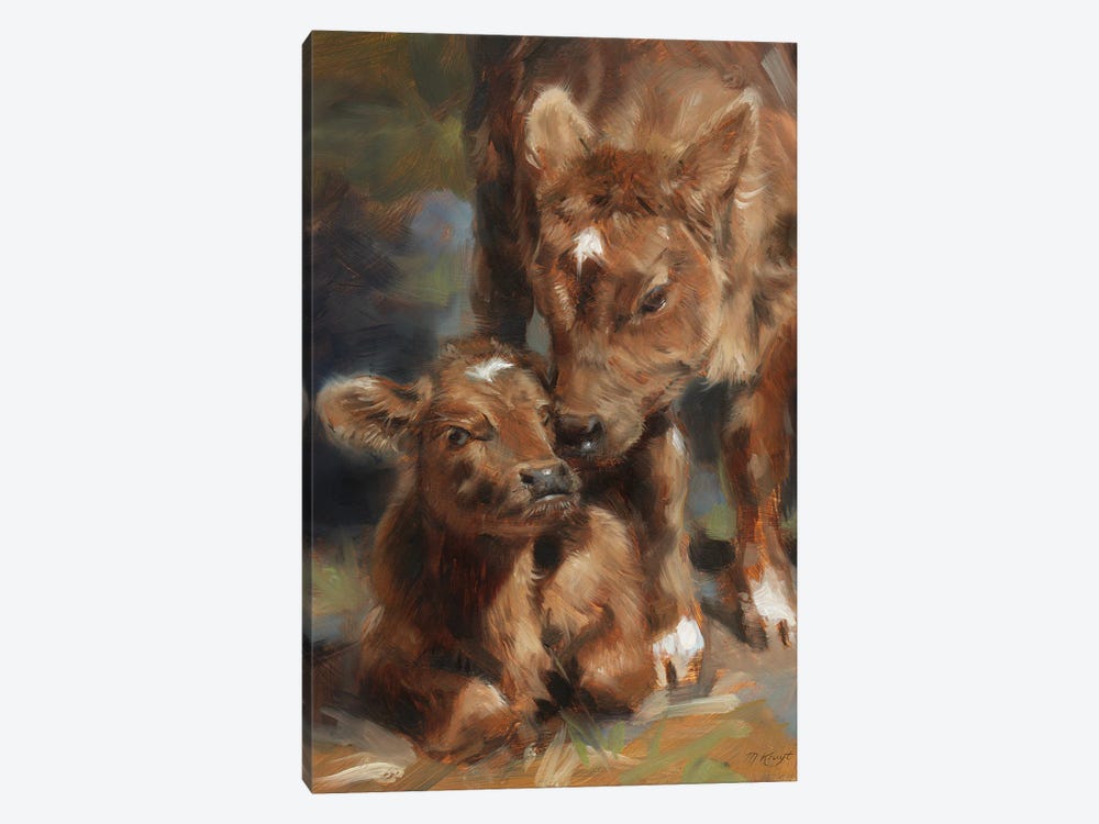 Siblings - Cow Calfs by Marjolein Kruijt 1-piece Art Print