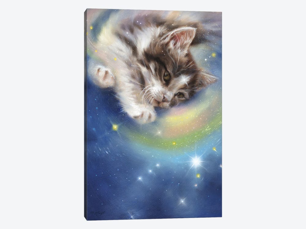 Release - Kitten In Galaxy by Marjolein Kruijt 1-piece Canvas Art