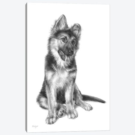 Happy Shepherd Dog Puppy Canvas Print #MKJ3} by Marjolein Kruijt Canvas Print