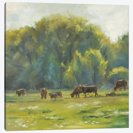 Summer Evening - Cows Canvas Print #MKJ43} by Marjolein Kruijt Canvas Art Print