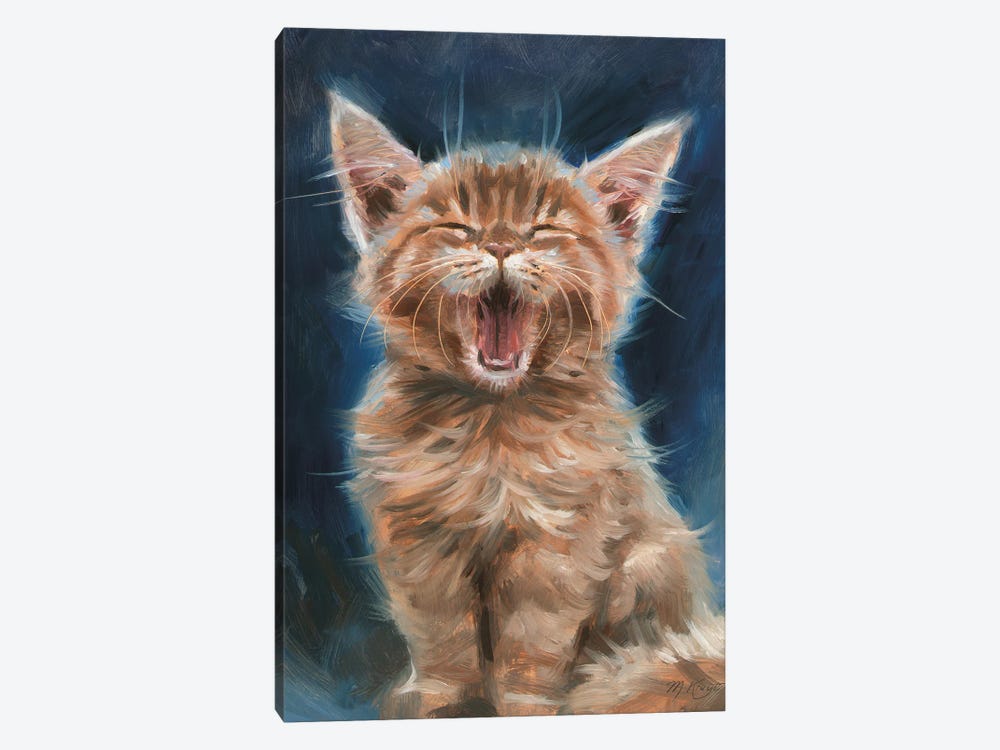 Bedtime - Yawning Kitten by Marjolein Kruijt 1-piece Canvas Art Print