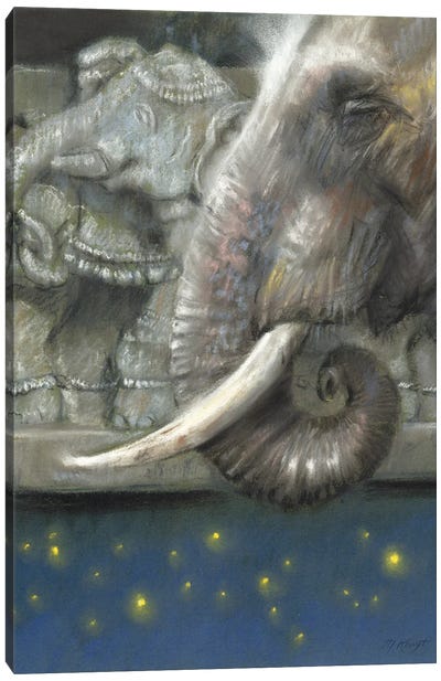 Memories - Indian Elephant Canvas Art Print - Marjolein Kruijt