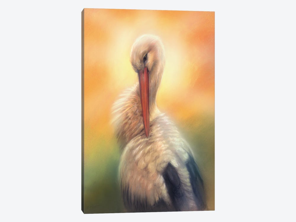 Golden Stork by Marjolein Kruijt 1-piece Canvas Wall Art