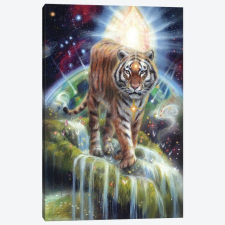 Tiger - Guardian Of The Light Canvas Print #MKJ77} by Marjolein Kruijt Canvas Print
