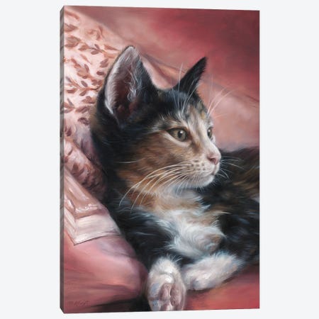 Tortoiseshell Cat Canvas Print #MKJ78} by Marjolein Kruijt Canvas Art