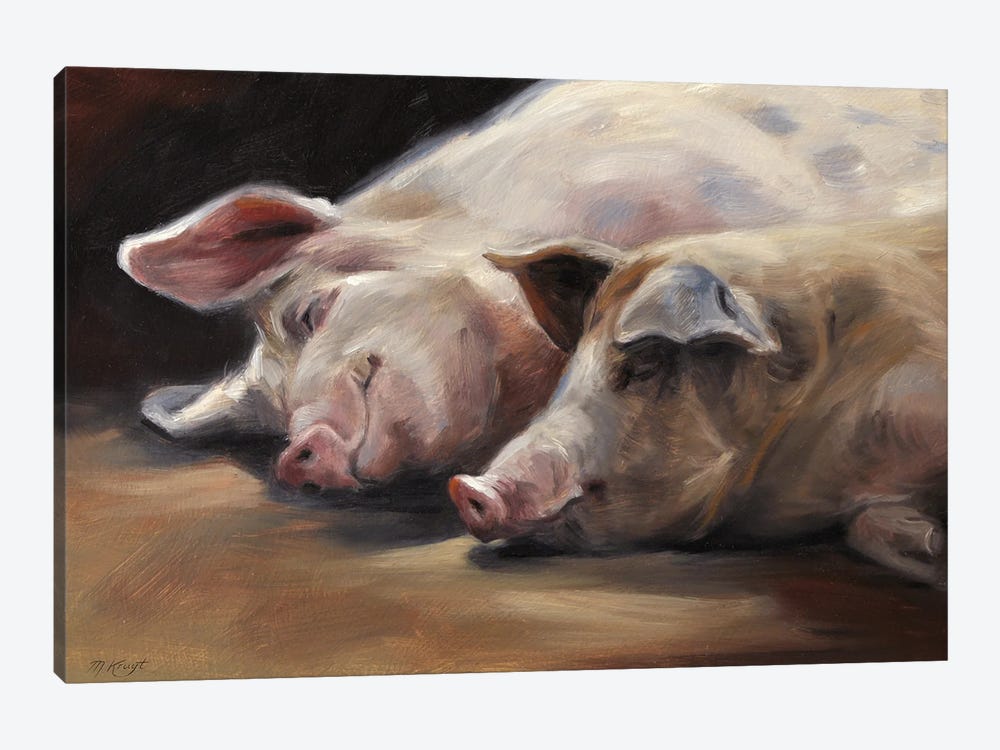 Pigs - Sleeping Beauties by Marjolein Kruijt 1-piece Canvas Wall Art