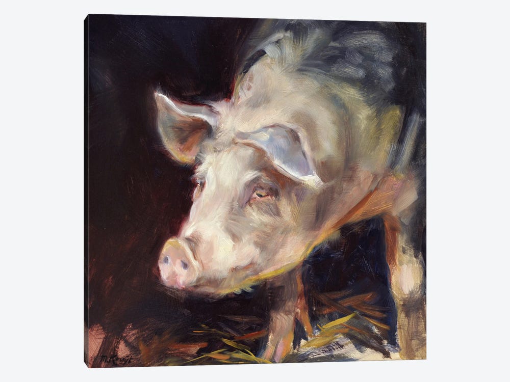 Pig - Good Morning by Marjolein Kruijt 1-piece Canvas Art
