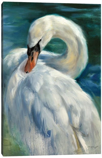Gracious Mute Swan Canvas Art Print - Swan Art