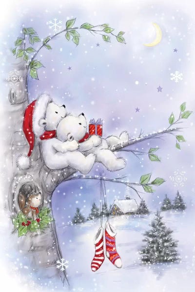 Naughty Or Nice: Bear Couple On Tree by MAKIKO